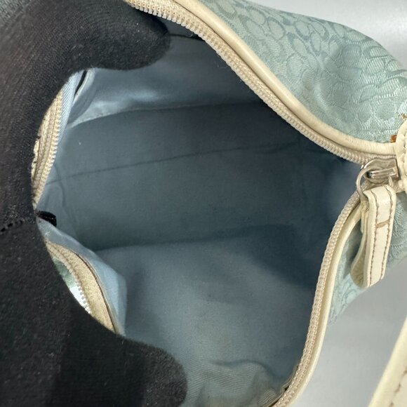 Coach Signature Shoulder Bag Canvas Light Blue - Picture 12 of 14